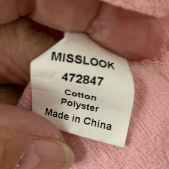 Miss Look size 2 XL pink short sleeve baby doll top with drop shoulder - Picture 3 of 6
